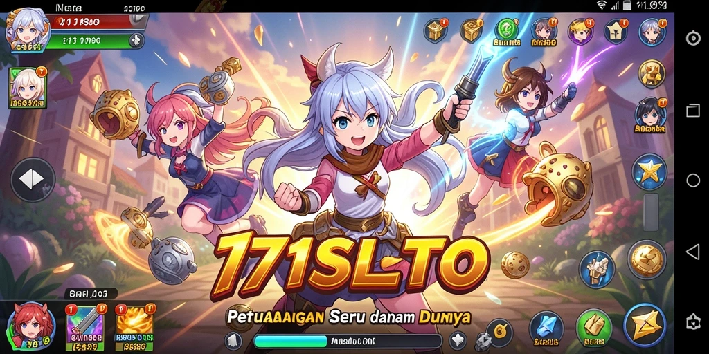 Tampilan gameplay seru dari 171SLOT dengan karakter anime favorit.