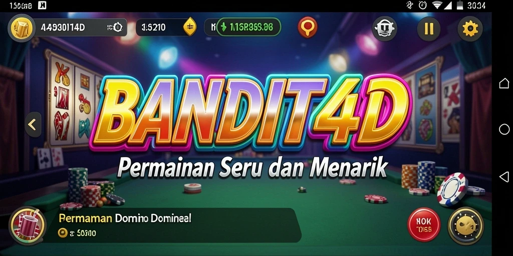 Screenshot utama BANDIT4D menunjukkan gameplay domino yang seru dan interaktif.