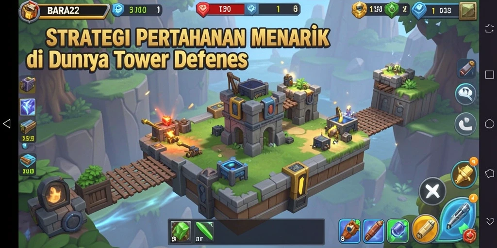 Gameplay BARA22 menampilkan strategi menara pertahanan yang seru dan menantang.