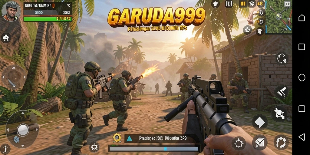 Gameplay seru di <strong>GARUDA999</strong>, tunjukkan aksi pertempuran mendebarkan.