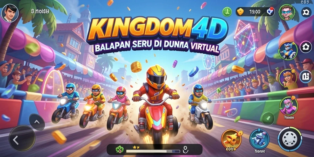 Tampilan gameplay KINGDOM4D yang memukau dengan trek balap menantang.