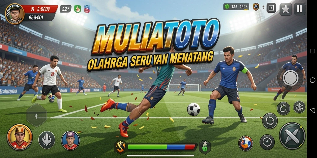 Tampilan gameplay MULIATOTO yang penuh aksi dalam cabang olahraga.