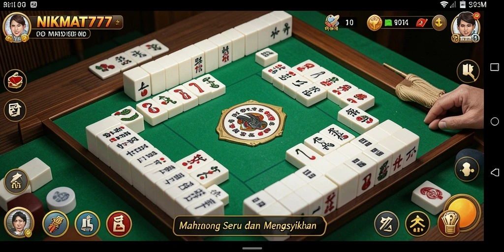 Tampilan gameplay NIKMAT777 yang menampilkan keseruan permainan Mahjong.