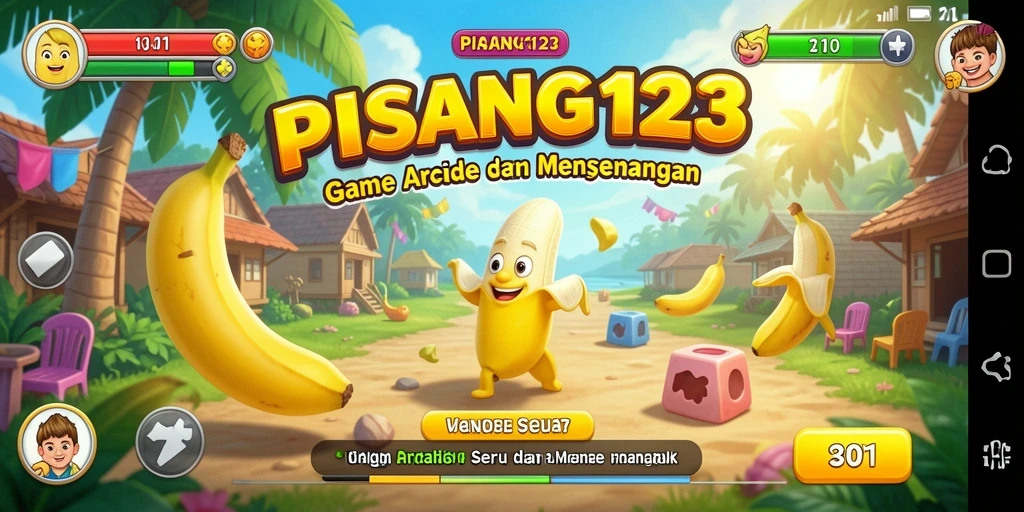 Tampilan seru gameplay PISANG123 dengan aksi cepat dan grafik ceria.