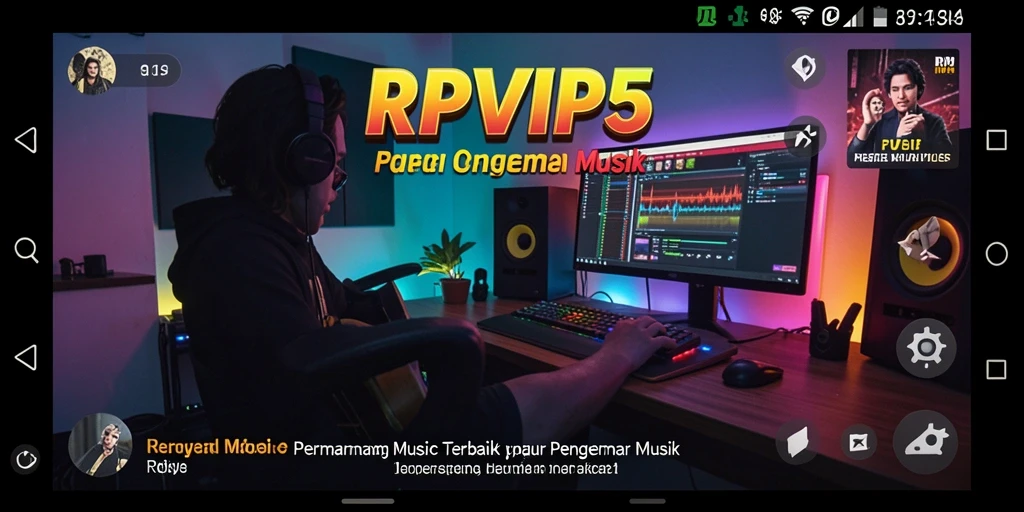 Tampilan gameplay RPVIP5 dengan berbagai pilihan lagu musik.