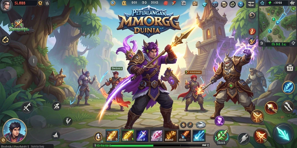 Tampilan gameplay SL888 yang mendebarkan dalam petualangan MMORPG.