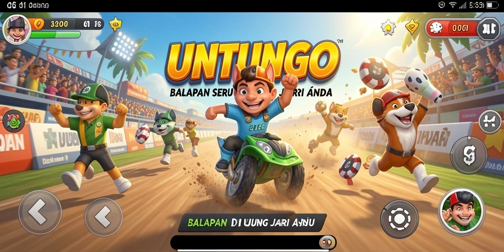 Tampilan seru dari balapan di UNTUNGGO dengan mobil kencang.