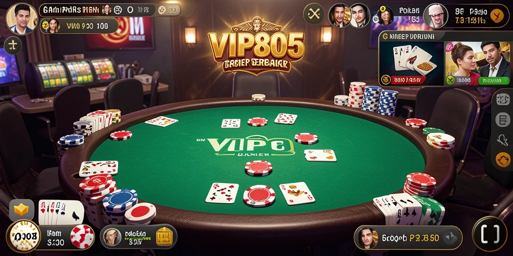 Tampilan gameplay Poker yang menarik dalam VIP805.