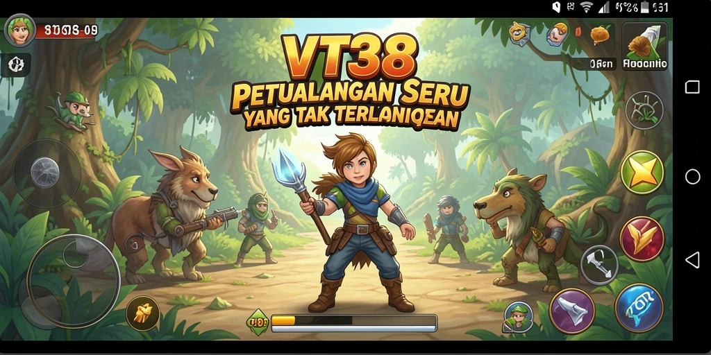 Tangkapan layar gameplay VT38 yang menampilkan aksi petualangan yang mendebarkan.