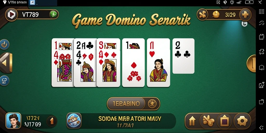 Screenshot gameplay domino di VT789 dengan tampilan grafis menarik.