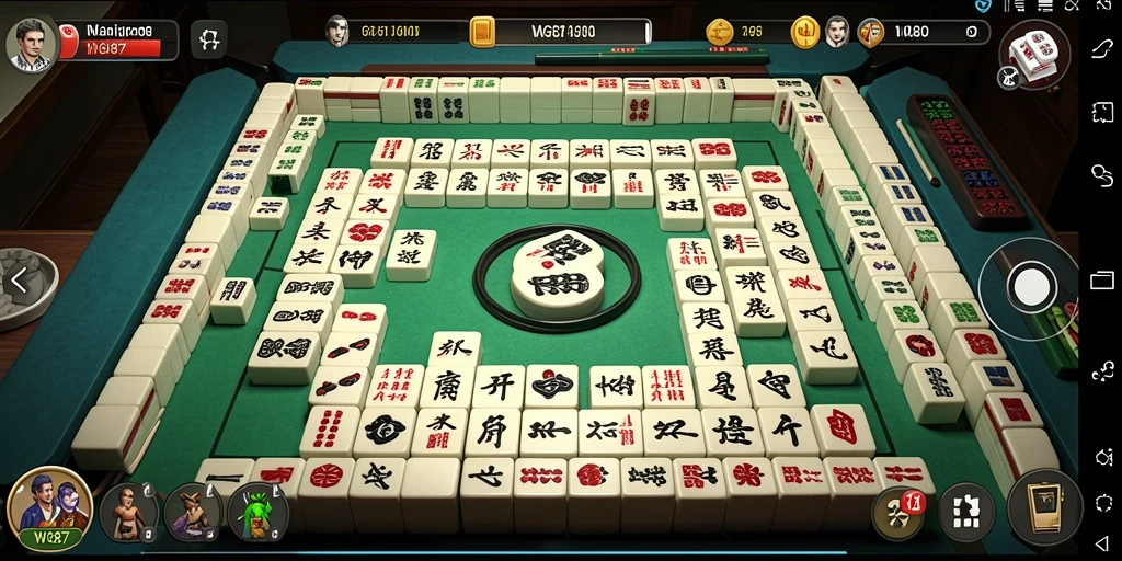 Screenshot gameplay WG87 menampilkan keseruan Mahjong.